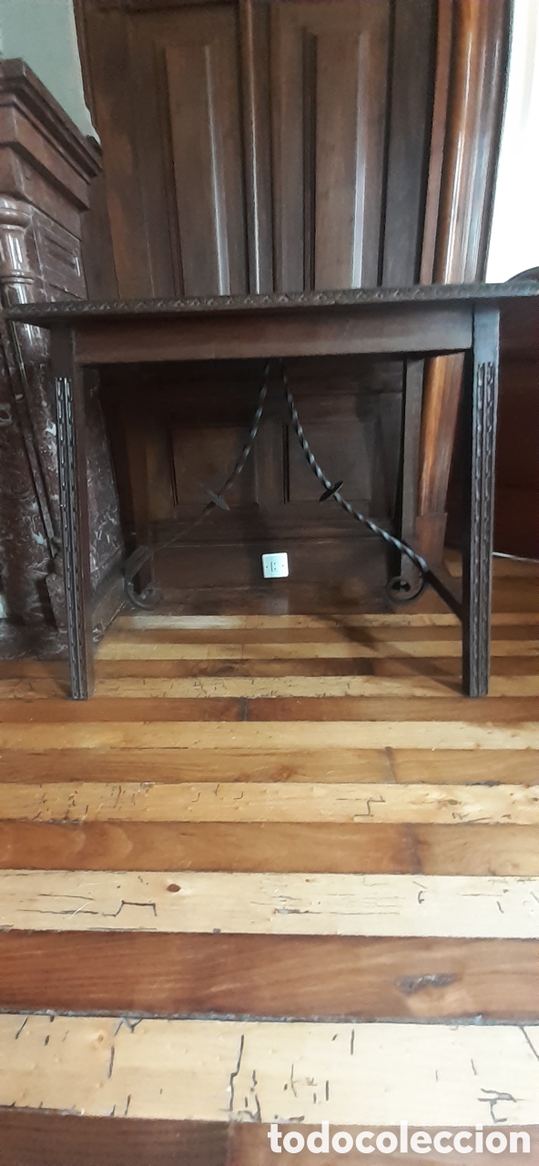 Antig&uuml;edades: Mesa Espa&ntilde;ola con Fiadores - Foto 3