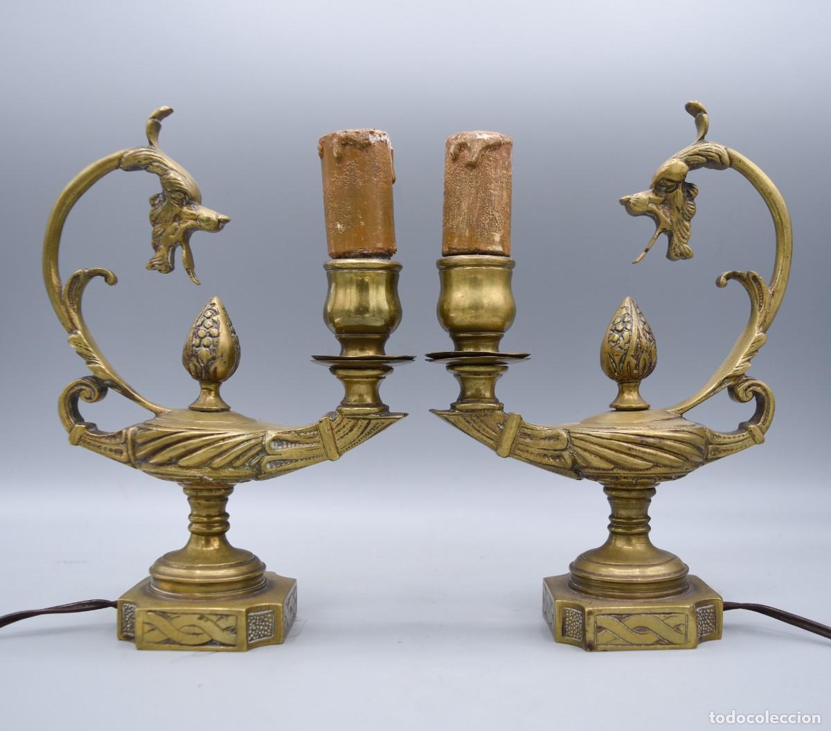 Antig&uuml;edades: L&aacute;mparas antiguas de bronce - Foto 2