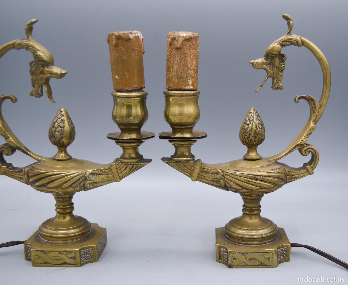 Antig&uuml;edades: L&aacute;mparas antiguas de bronce - Foto 3