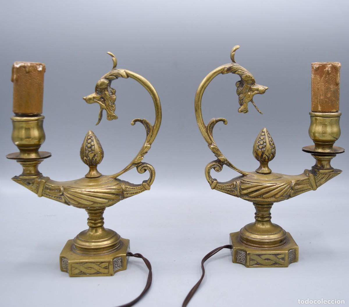 Antig&uuml;edades: L&aacute;mparas antiguas de bronce - Foto 7