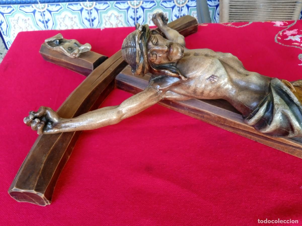 Antig&uuml;edades: Antiguo Crucifijo de madera - Foto 6
