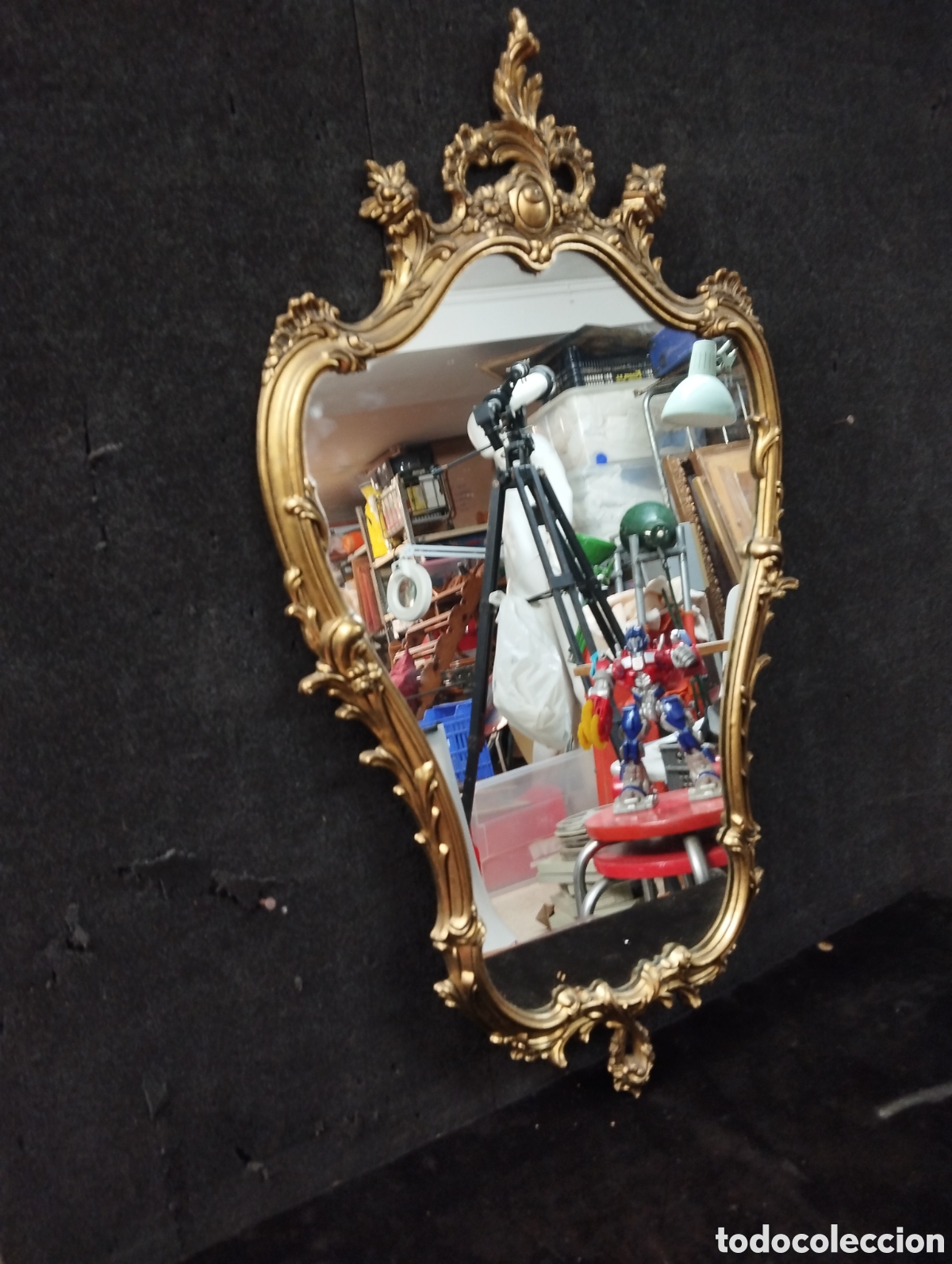 Antig&uuml;edades: Espejo cornucopia de metal - Foto 2