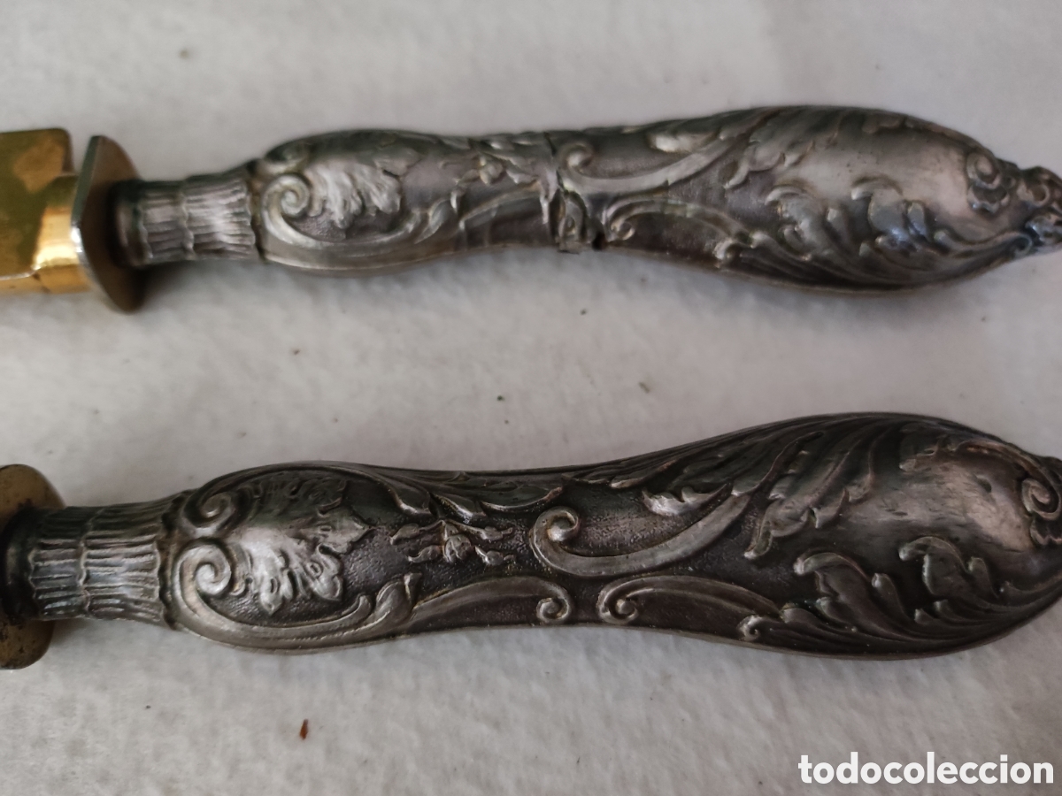 Antig&uuml;edades: Cubiertos de trinchar mango de plata - Foto 2