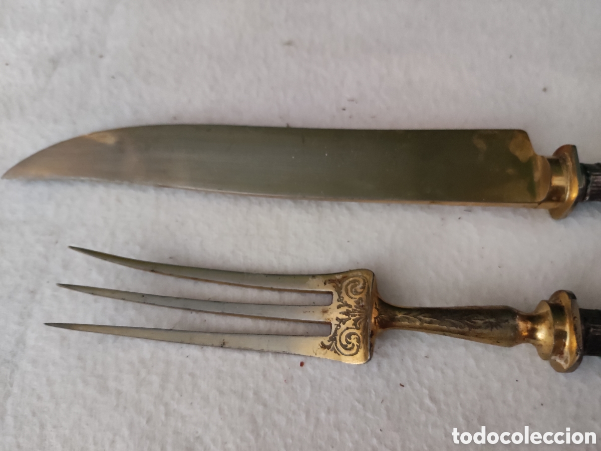 Antig&uuml;edades: Cubiertos de trinchar mango de plata - Foto 3