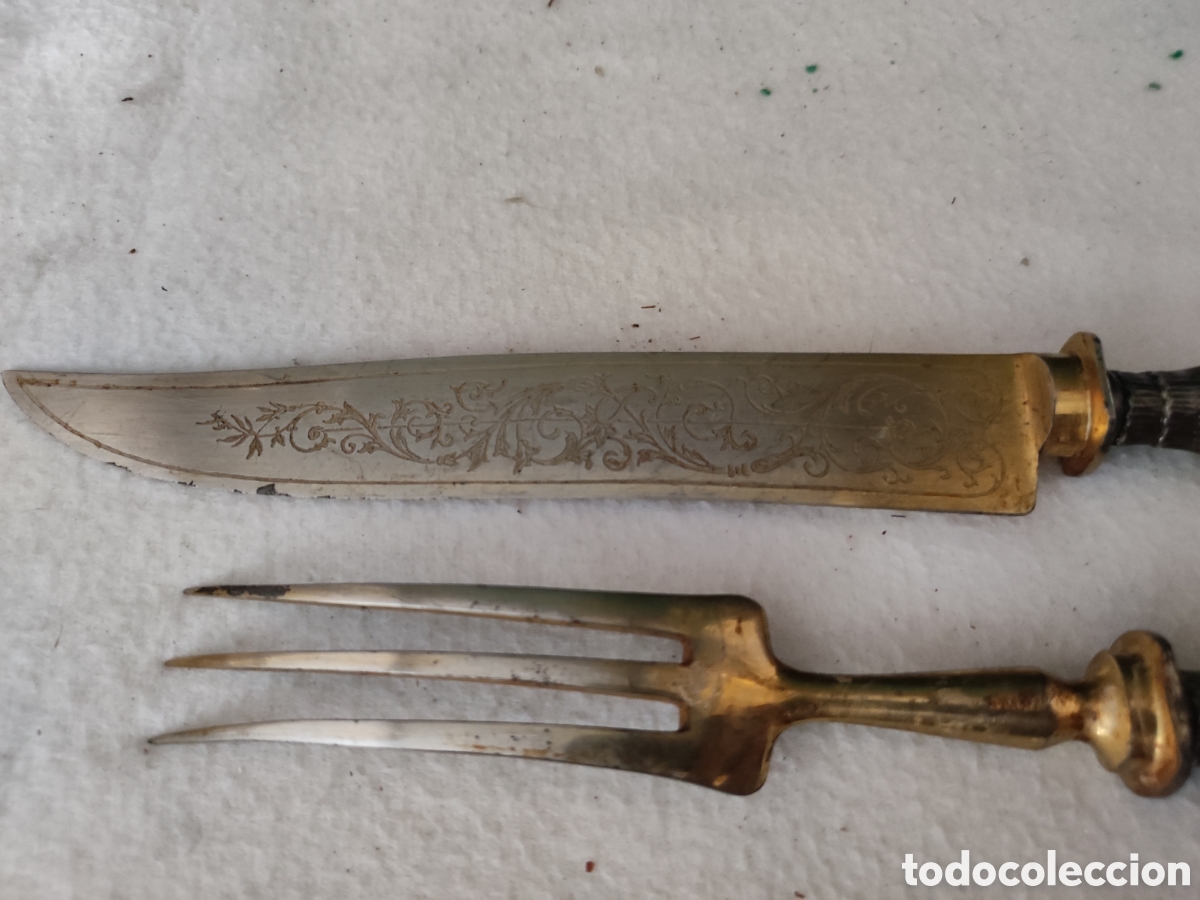Antig&uuml;edades: Cubiertos de trinchar mango de plata - Foto 5