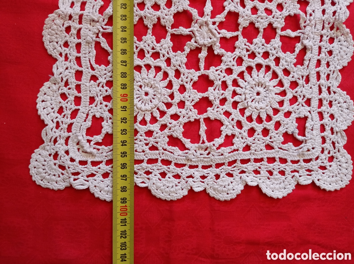 Antig&uuml;edades: TAPETE RECTANGULAR DE CROCHET 100 X 30 CM - Foto 6