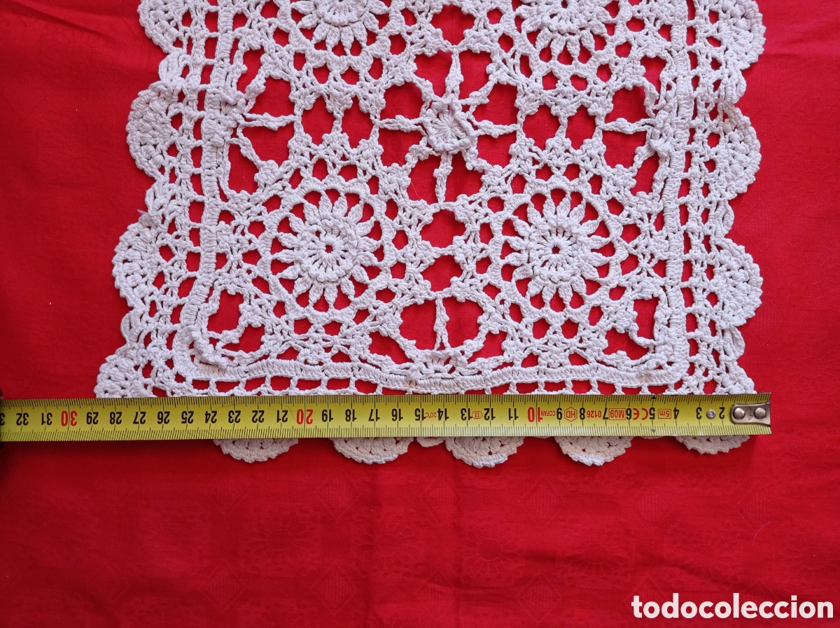 Antig&uuml;edades: TAPETE RECTANGULAR DE CROCHET 100 X 30 CM - Foto 7