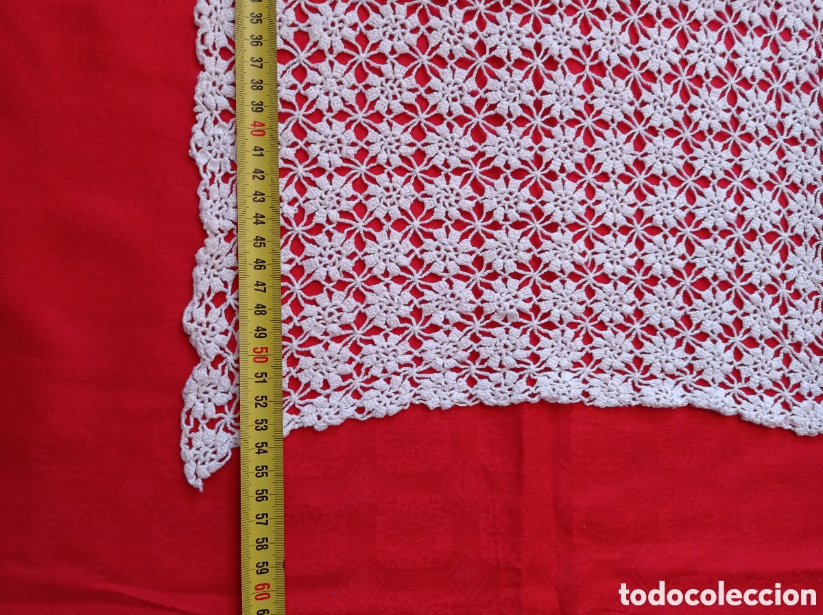 Antig&uuml;edades: TAPETE RECTANGULAR CROCHET 55 X 35 CM - Foto 4