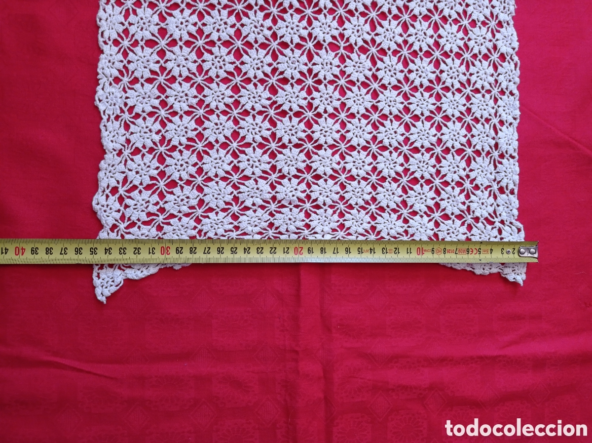 Antig&uuml;edades: TAPETE RECTANGULAR CROCHET 55 X 35 CM - Foto 5