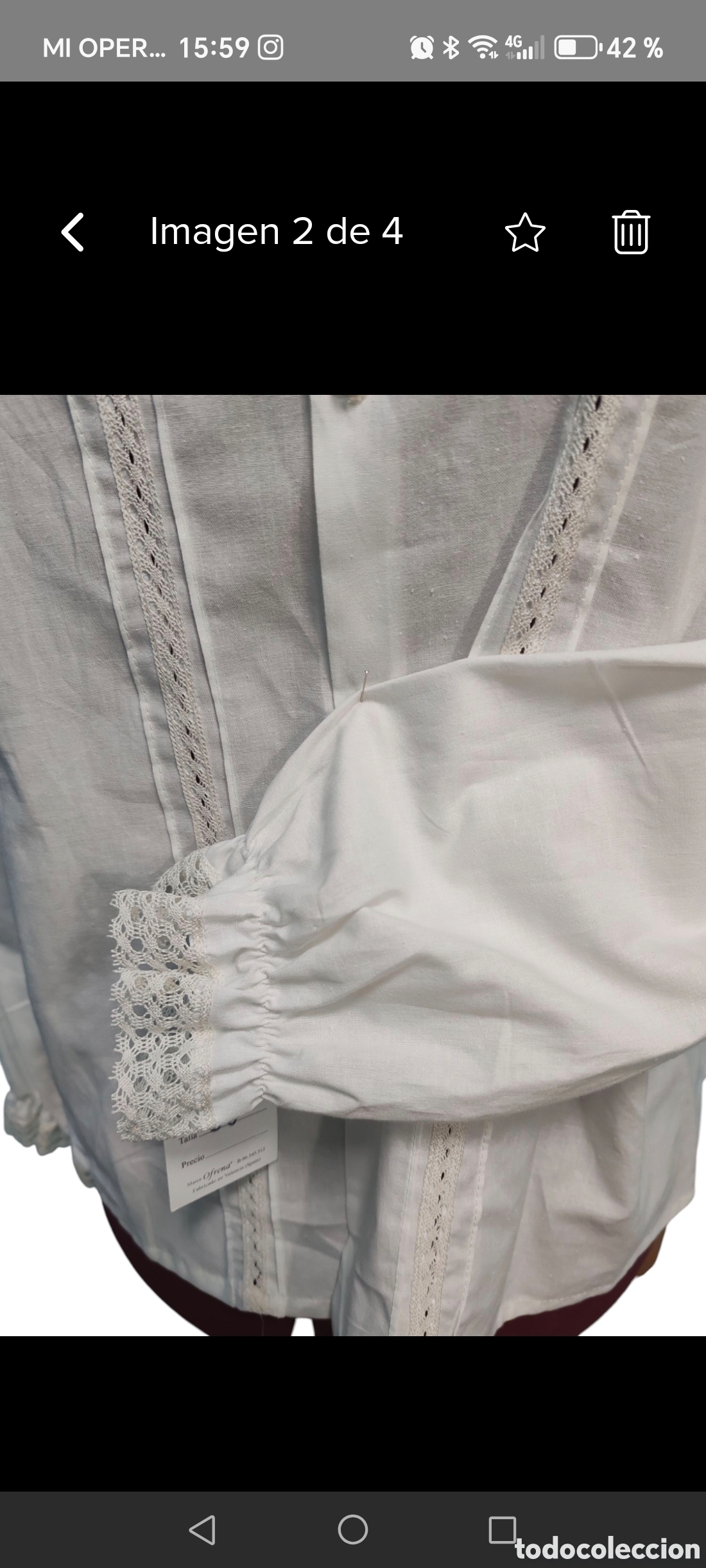 Antig&uuml;edades: Camisa regional T 50 - Foto 2