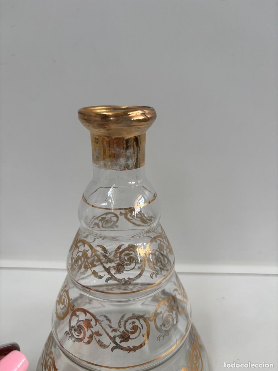 Antig&uuml;edades: LICORERA CRISTAL CON DIBUJOS EN DORADO - Foto 3