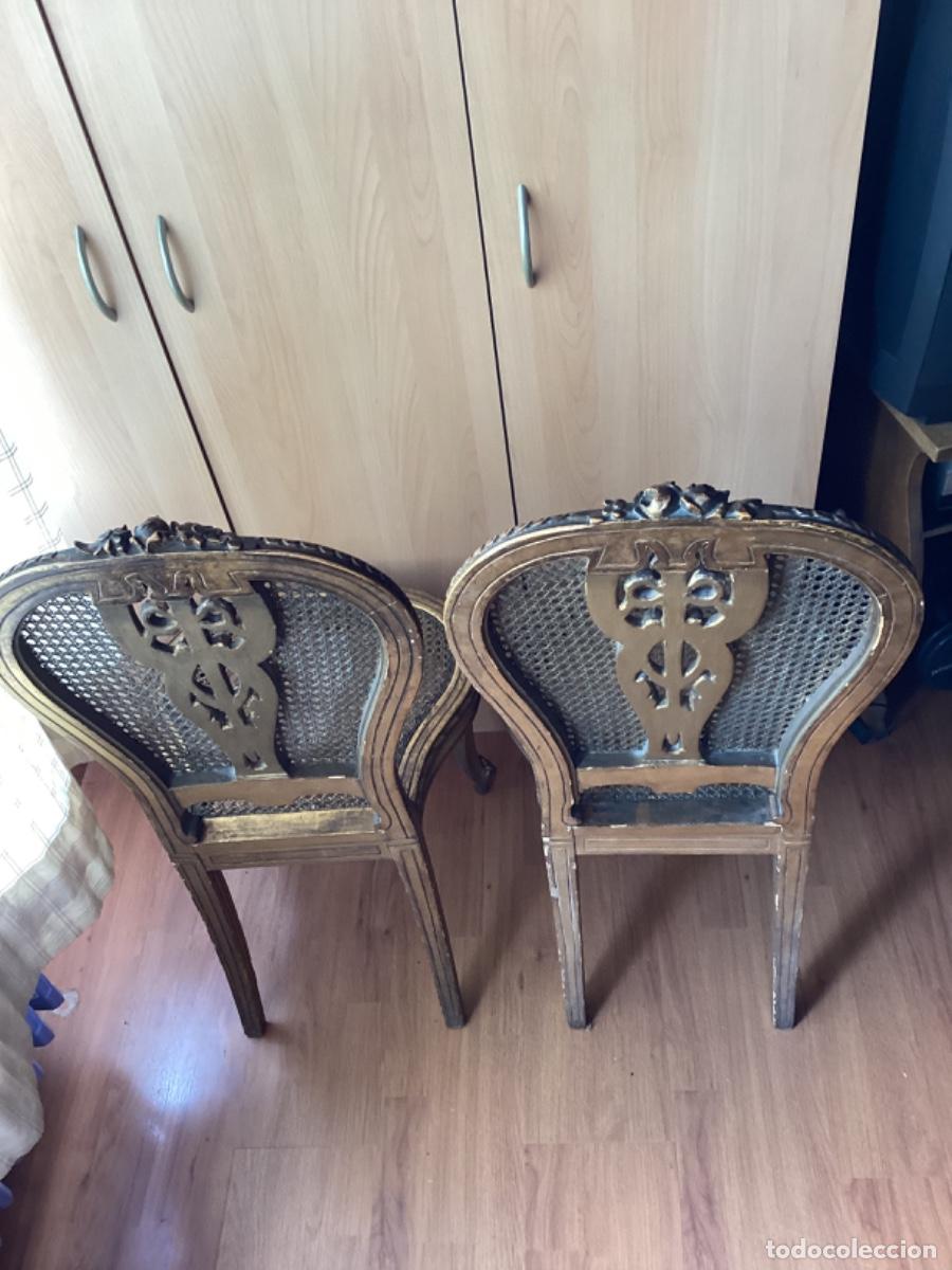 Antig&uuml;edades: Sillas doradas estilo Imperio. Lote de dos - Foto 2