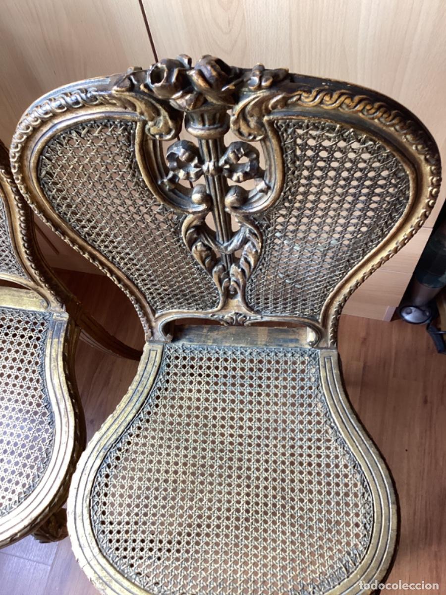 Antig&uuml;edades: Sillas doradas estilo Imperio. Lote de dos - Foto 3