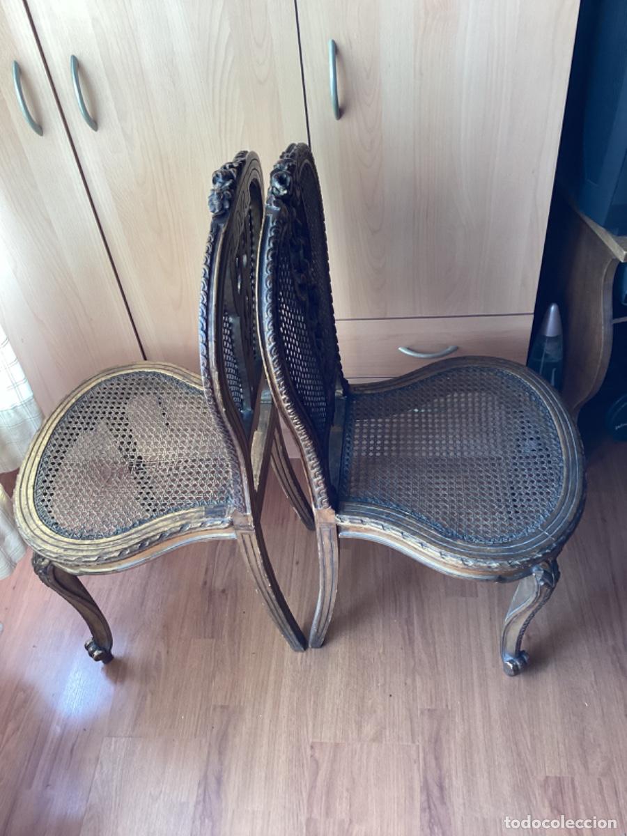 Antig&uuml;edades: Sillas doradas estilo Imperio. Lote de dos - Foto 6