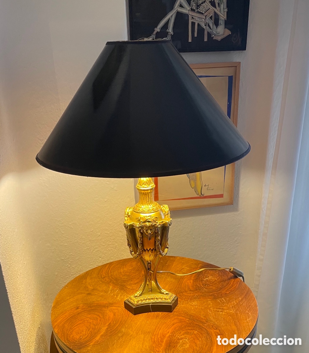 Antig&uuml;edades: PIE L&Aacute;MPARA DE SOBREMESA BRONCE IMPERIO - Foto 2
