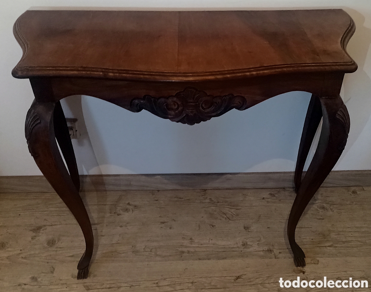 Antig&uuml;edades: Mesa Consola Madera Tallada - Foto 3