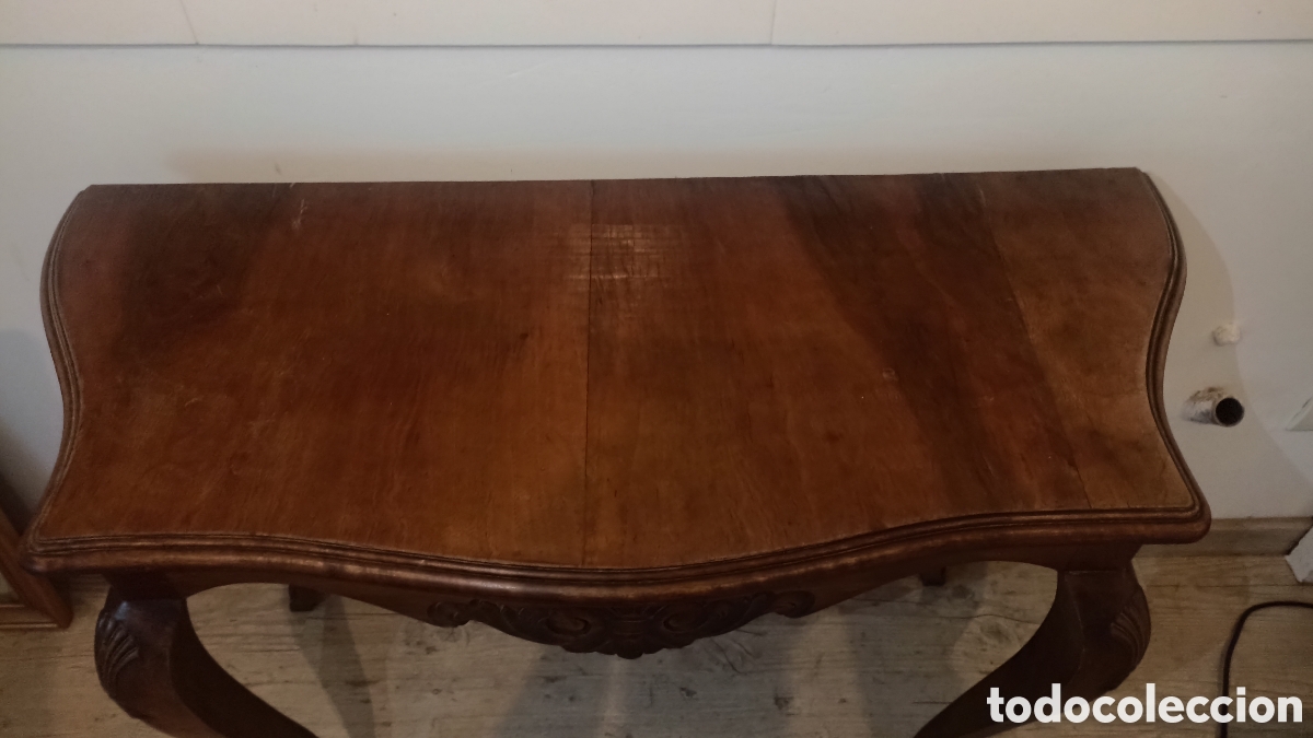 Antig&uuml;edades: Mesa Consola Madera Tallada - Foto 4