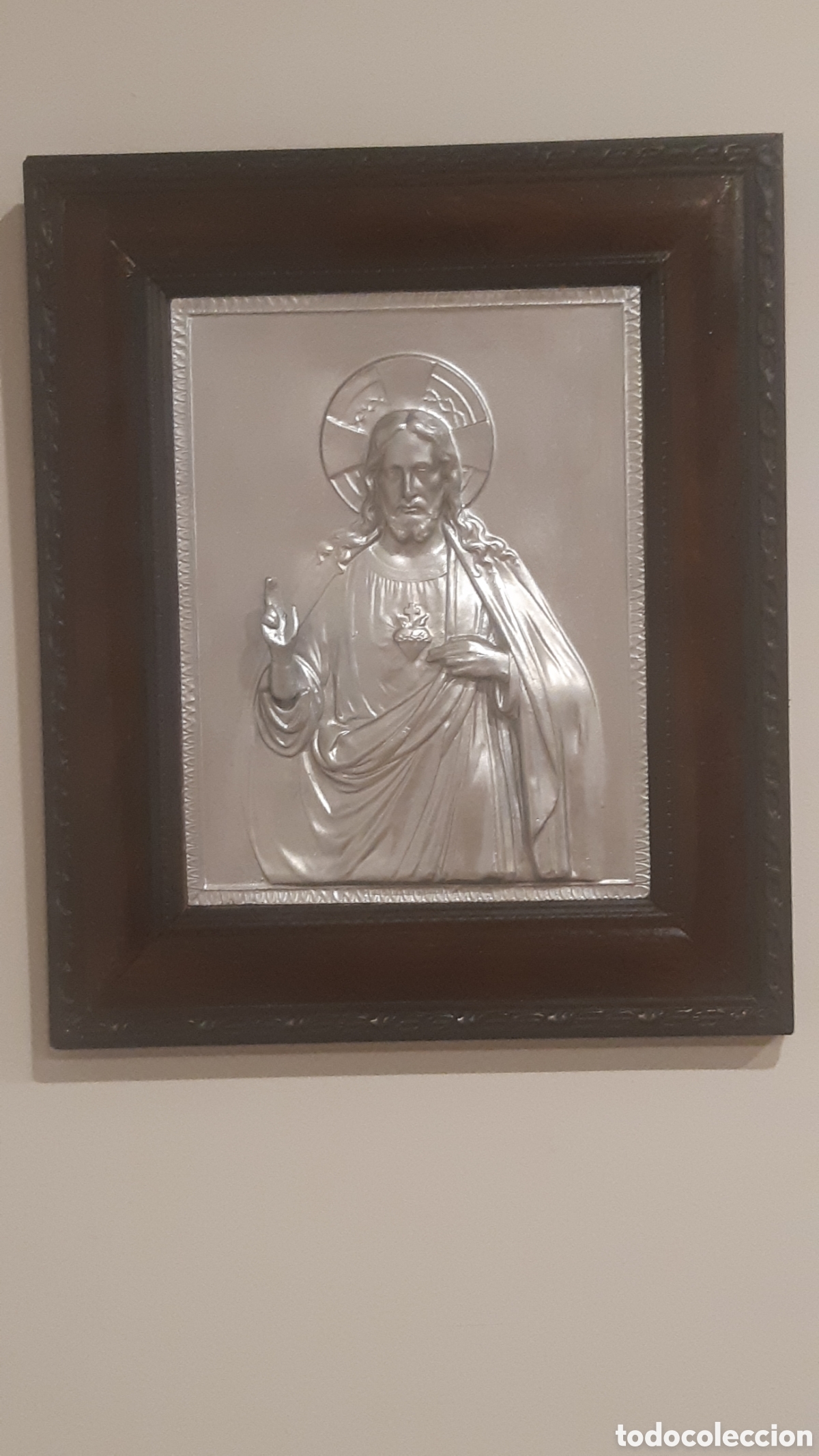 Antig&uuml;edades: Cuadro relieve Sagrado Coraz&oacute;n de Jes&uacute;s - Foto 1