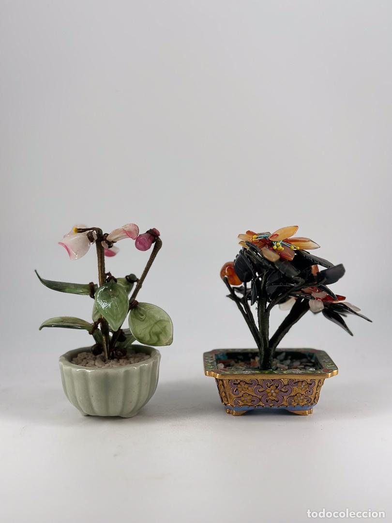 Antig&uuml;edades: LOTE DE DOS MACETEROS CON ARBOLES HECHAS CON JADE - Foto 6