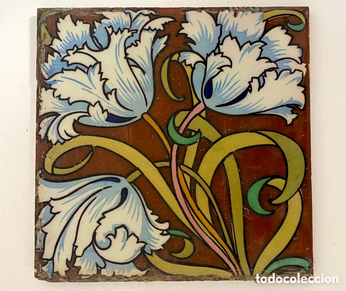 Oggetti Antichi: Azulejo modernista catalán Principios Siglo XX