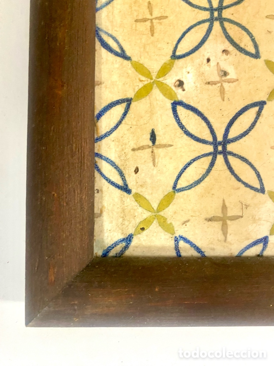 Antig&uuml;edades: Azulejo del Siglo XIX, enmarcado - Foto 3