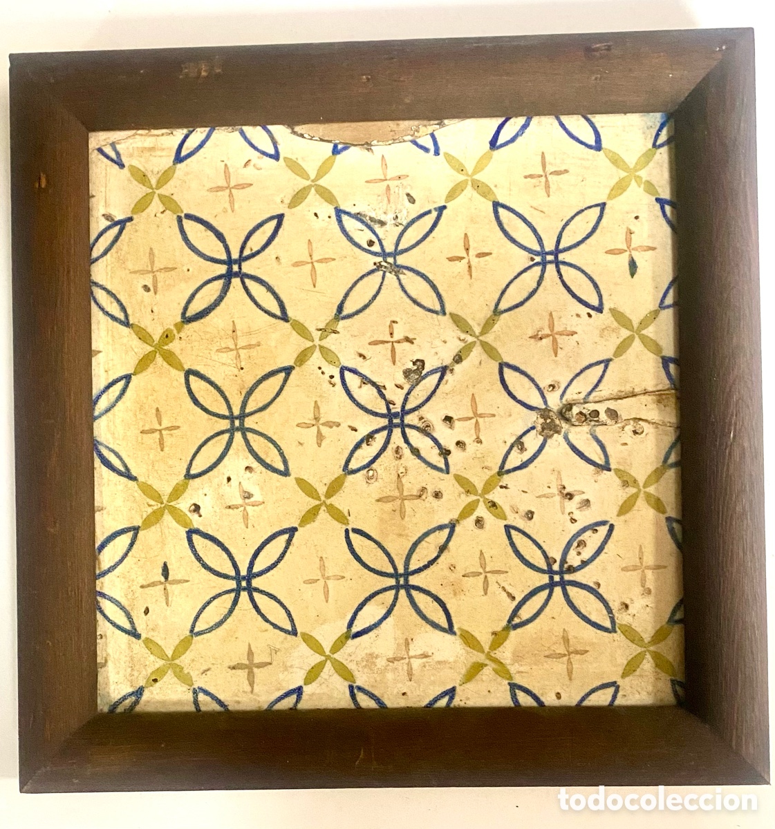 Antig&uuml;edades: Azulejo del Siglo XIX, enmarcado - Foto 1