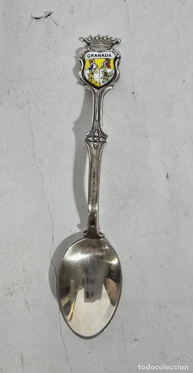 Antig&uuml;edades: Cucharilla de plata y esmalte de Granada - Foto 1