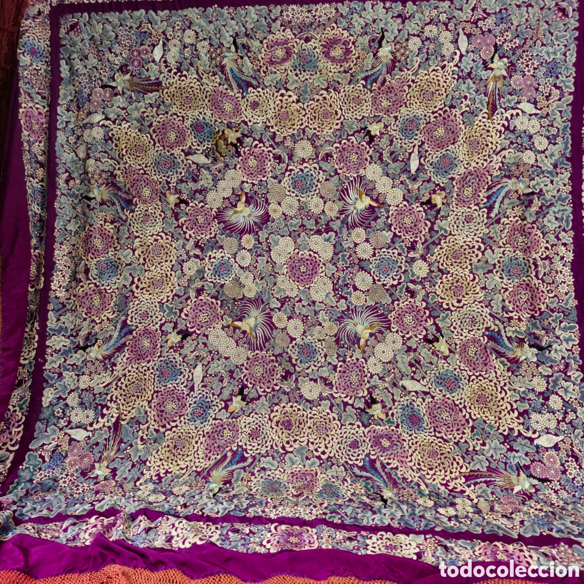 Antig&uuml;edades: Mant&oacute;n de manila antiguo S XIX - Foto 6