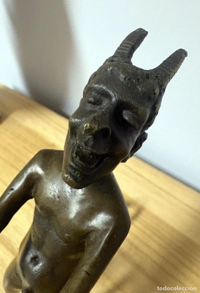 Antig&uuml;edades: Figura bronce diablo - Foto 5