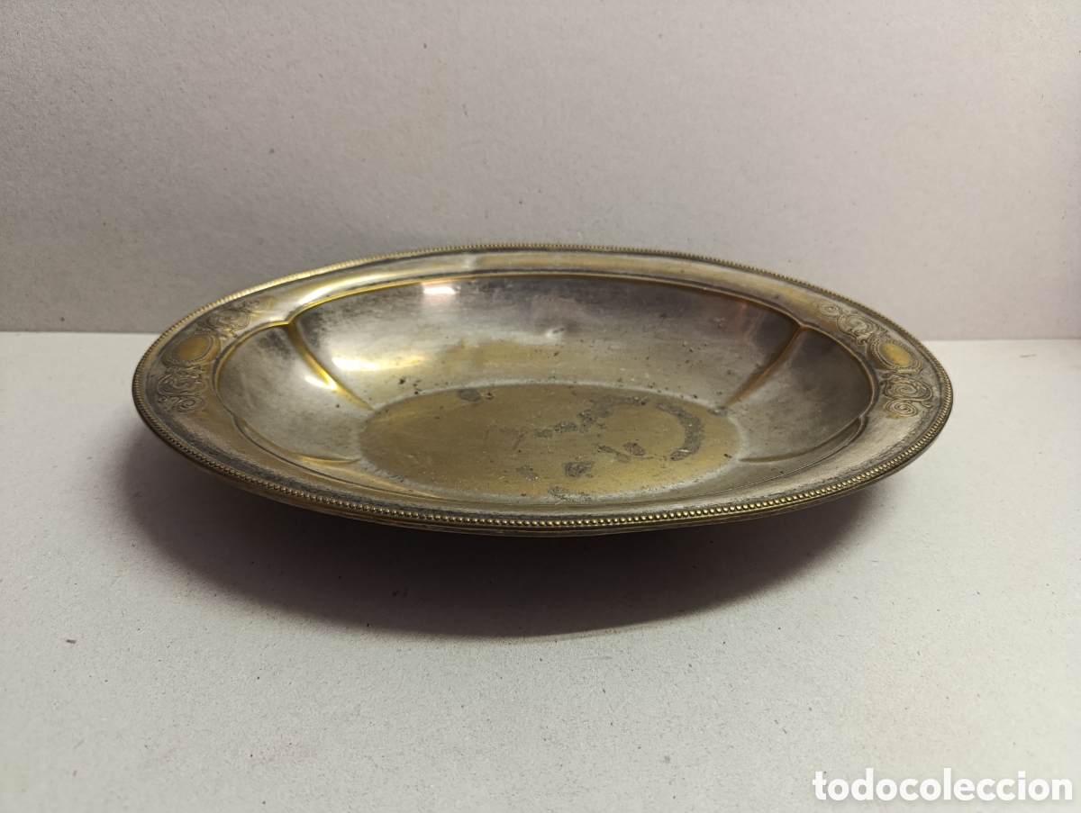 Antig&uuml;edades: BANDEJA DE METAL OVALADA. - Foto 2