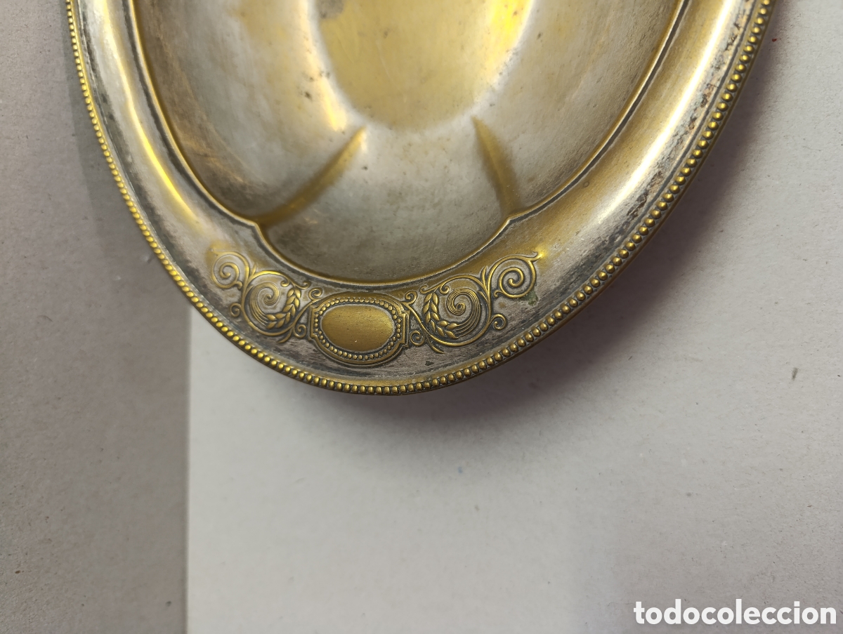 Antig&uuml;edades: BANDEJA DE METAL OVALADA. - Foto 3