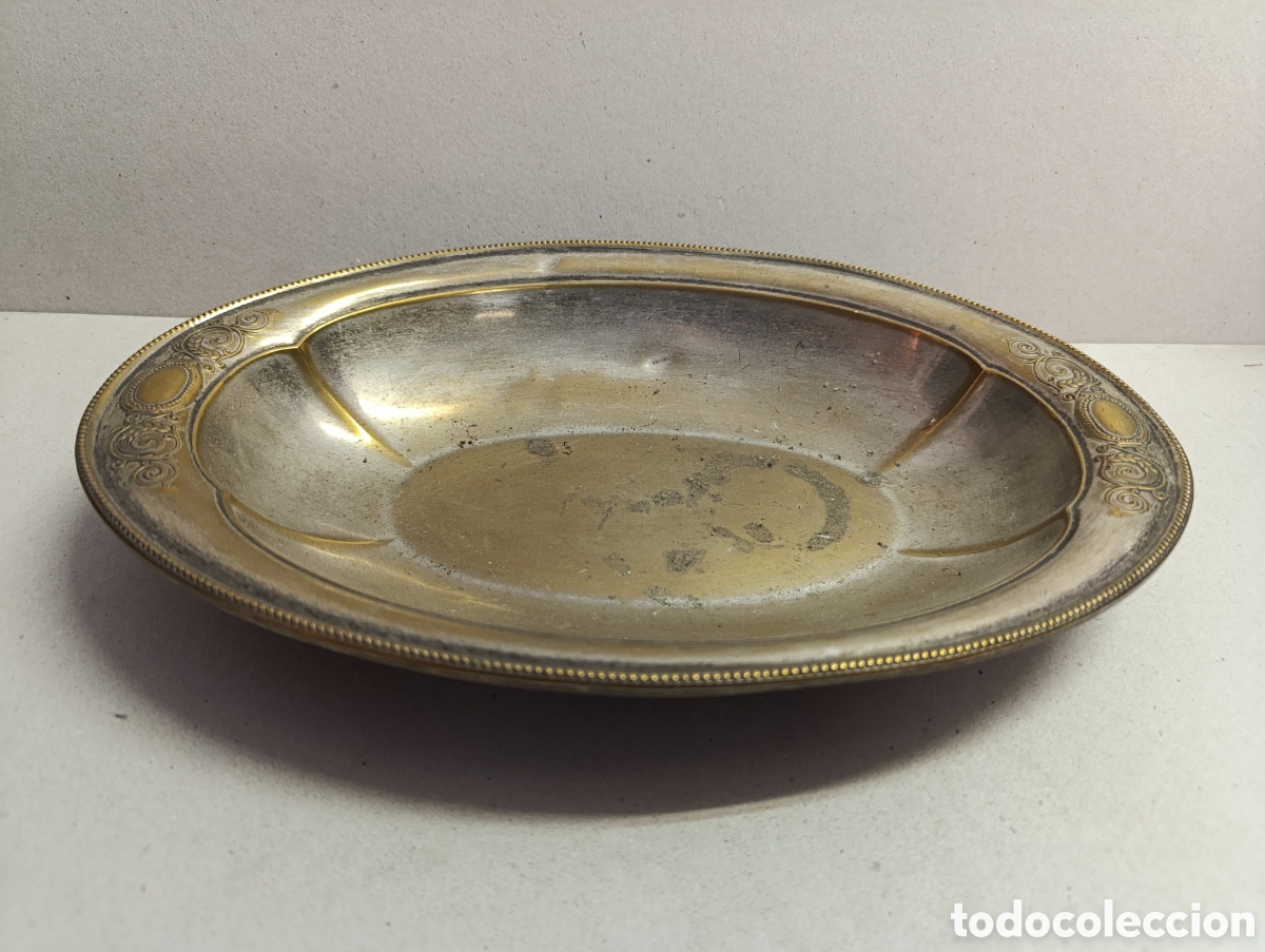 Antig&uuml;edades: BANDEJA DE METAL OVALADA. - Foto 8