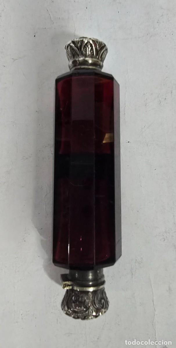 Antig&uuml;edades: Perfumero doble en cristal y plata - Foto 1