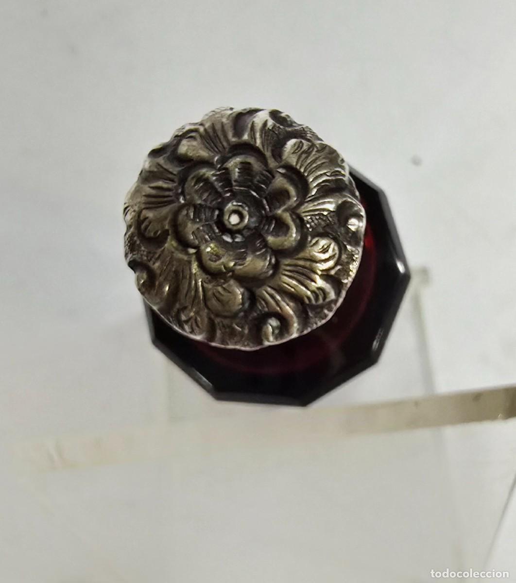 Antig&uuml;edades: Perfumero doble en cristal y plata - Foto 6