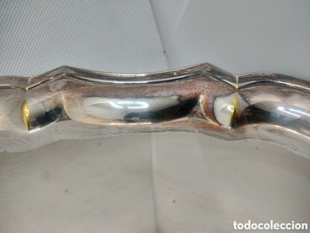Antig&uuml;edades: Gran bandeja plateada de MENESES - Foto 7