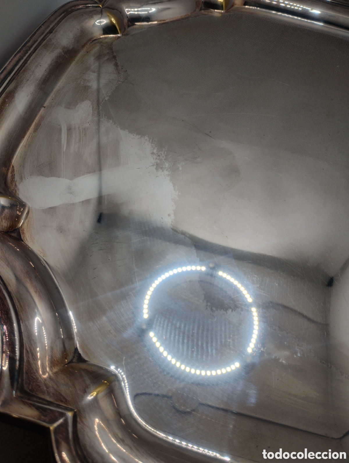 Antig&uuml;edades: Gran bandeja plateada de MENESES - Foto 8