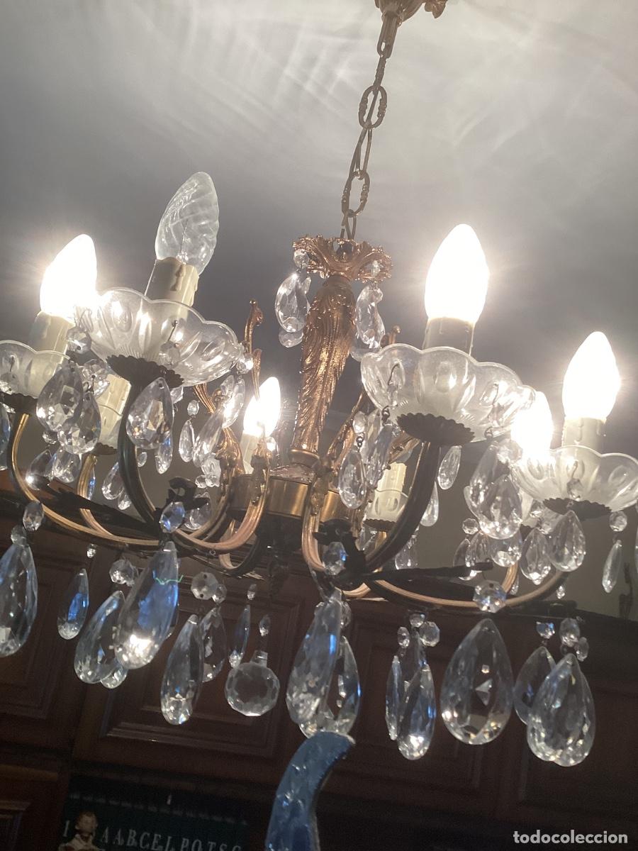 Antig&uuml;edades: L&aacute;mpara techo cristal. - Foto 1
