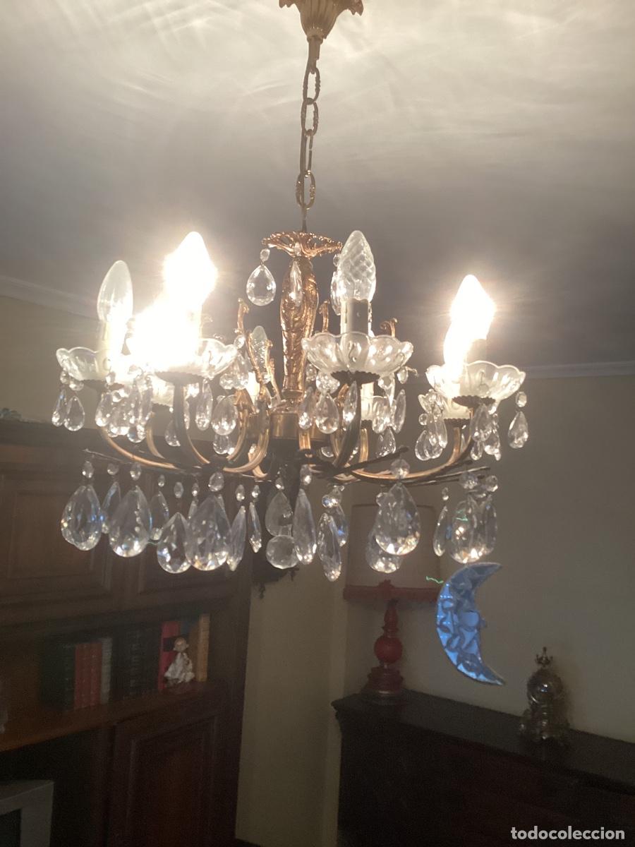 Antig&uuml;edades: L&aacute;mpara techo cristal. - Foto 2