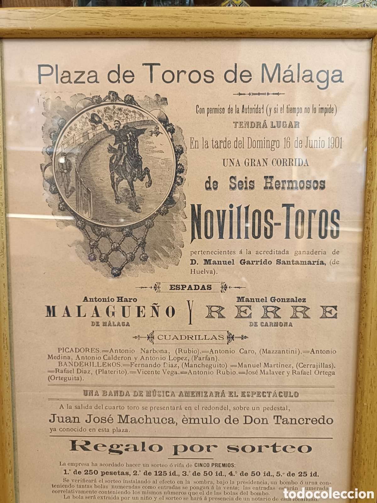 Antig&uuml;edades: PROGRAMA CARTEL PLAZA DE TOROS DE MALAGA A&Ntilde;O 1901 - Foto 3
