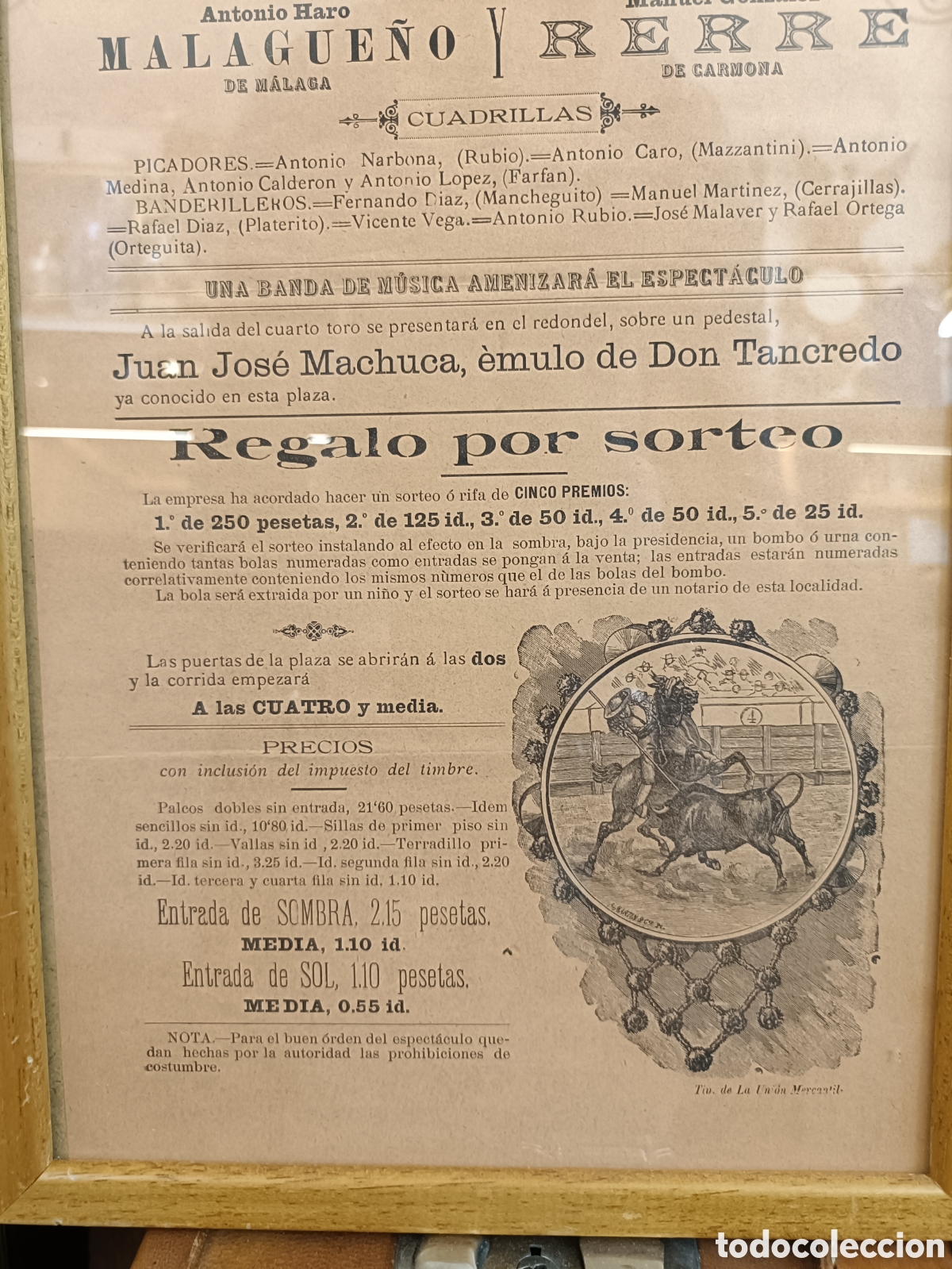 Antig&uuml;edades: PROGRAMA CARTEL PLAZA DE TOROS DE MALAGA A&Ntilde;O 1901 - Foto 4