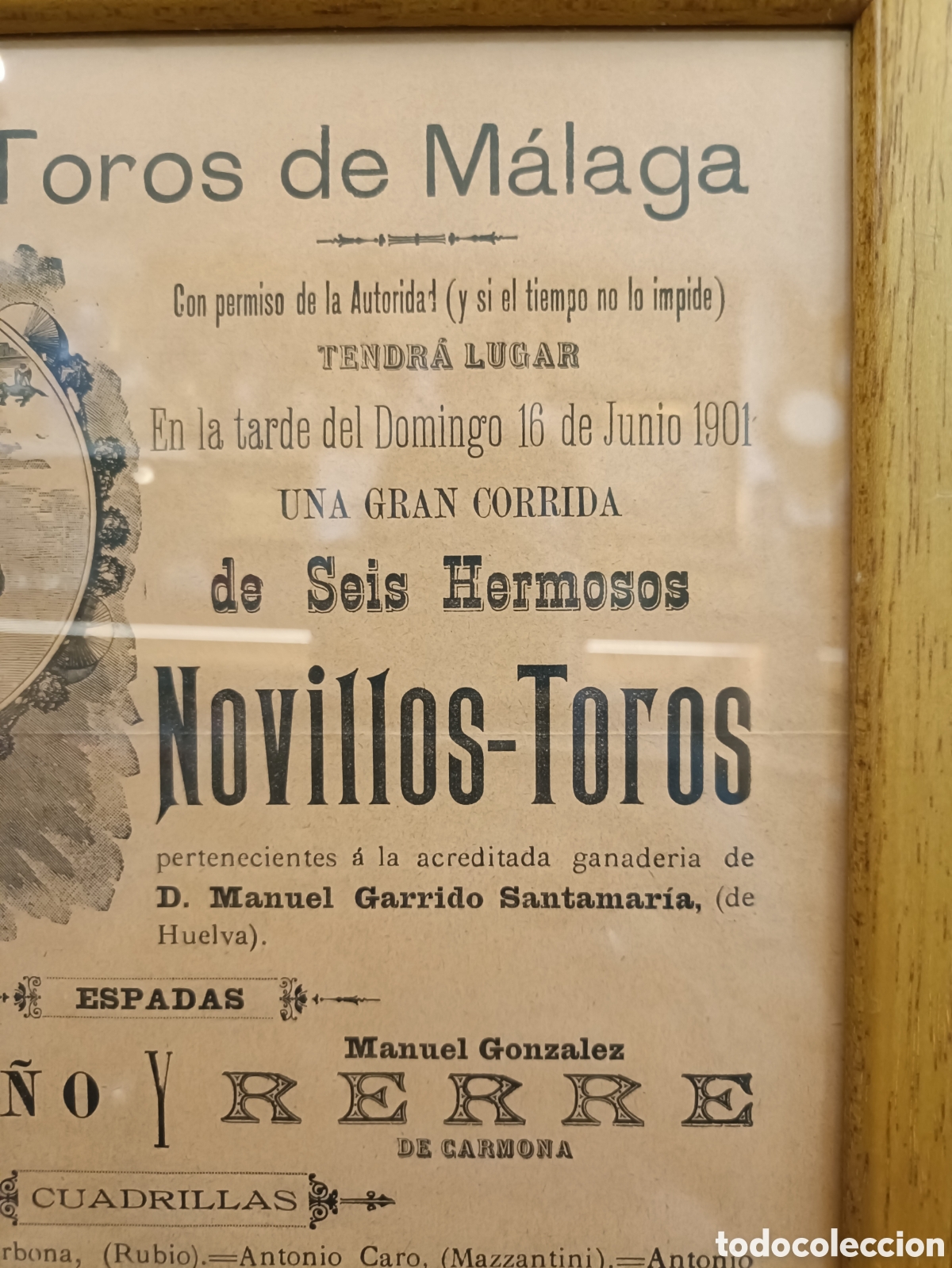 Antig&uuml;edades: PROGRAMA CARTEL PLAZA DE TOROS DE MALAGA A&Ntilde;O 1901 - Foto 6