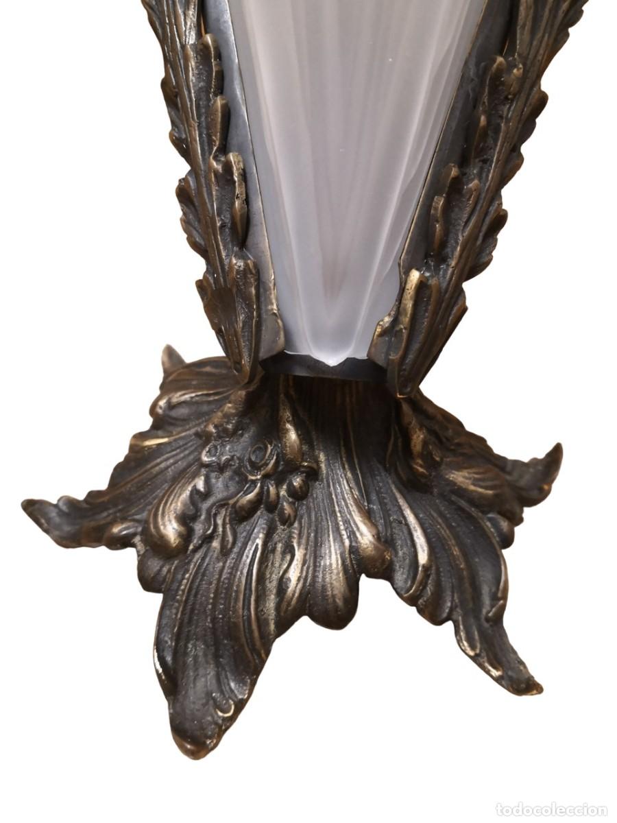 Antig&uuml;edades: JUEGO L&Aacute;MPARAS BRONCE Art Dec&oacute; - Foto 7