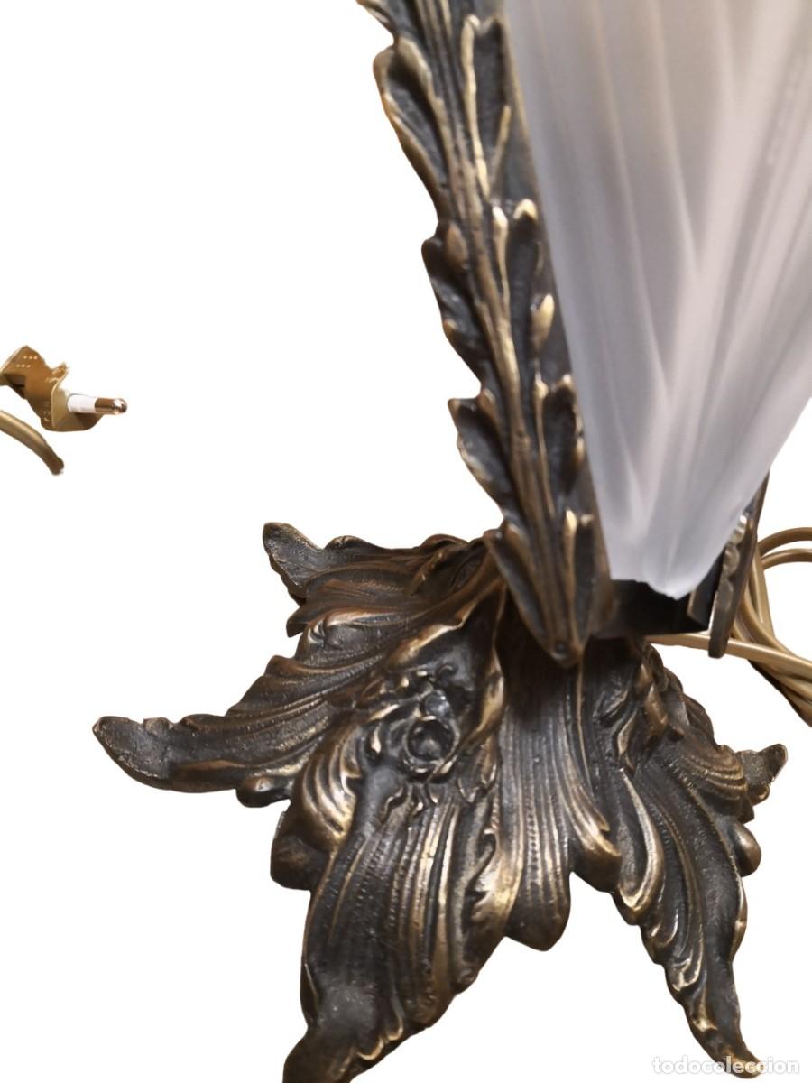 Antig&uuml;edades: JUEGO L&Aacute;MPARAS BRONCE Art Dec&oacute; - Foto 11