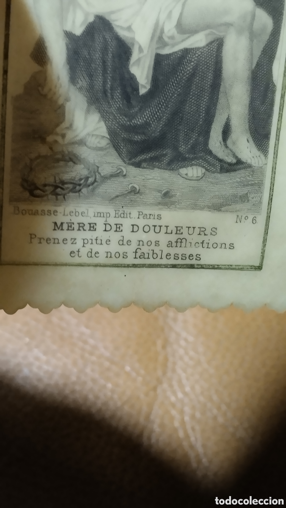 Antig&uuml;edades: CROMOLITOGRAFIA TROQUELADA DE LA PIEDAD - Foto 4