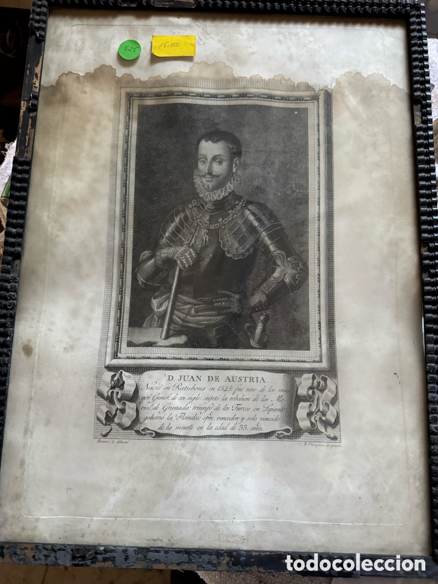 Antig&uuml;edades: Grabado de Juan de Austria - Foto 2