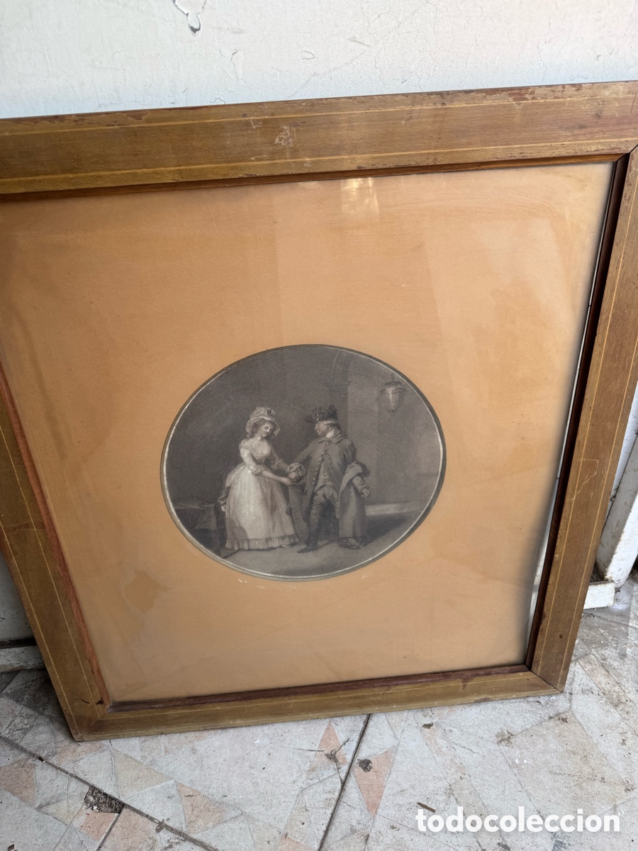 Antig&uuml;edades: Grabado pareja enamorados