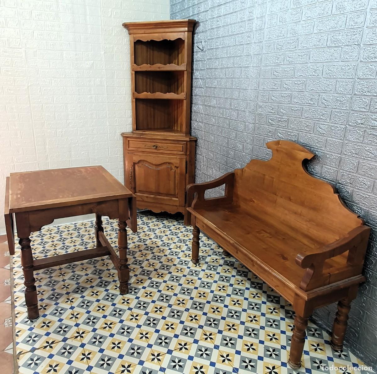 Antig&uuml;edades: Conjunto muebles cocina madera maciza - Foto 1