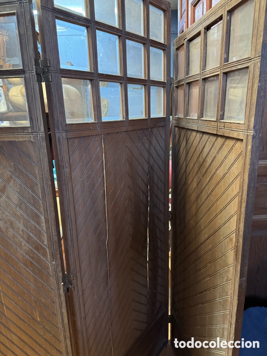 Antig&uuml;edades: Gran biombo modernista en madera - Foto 2