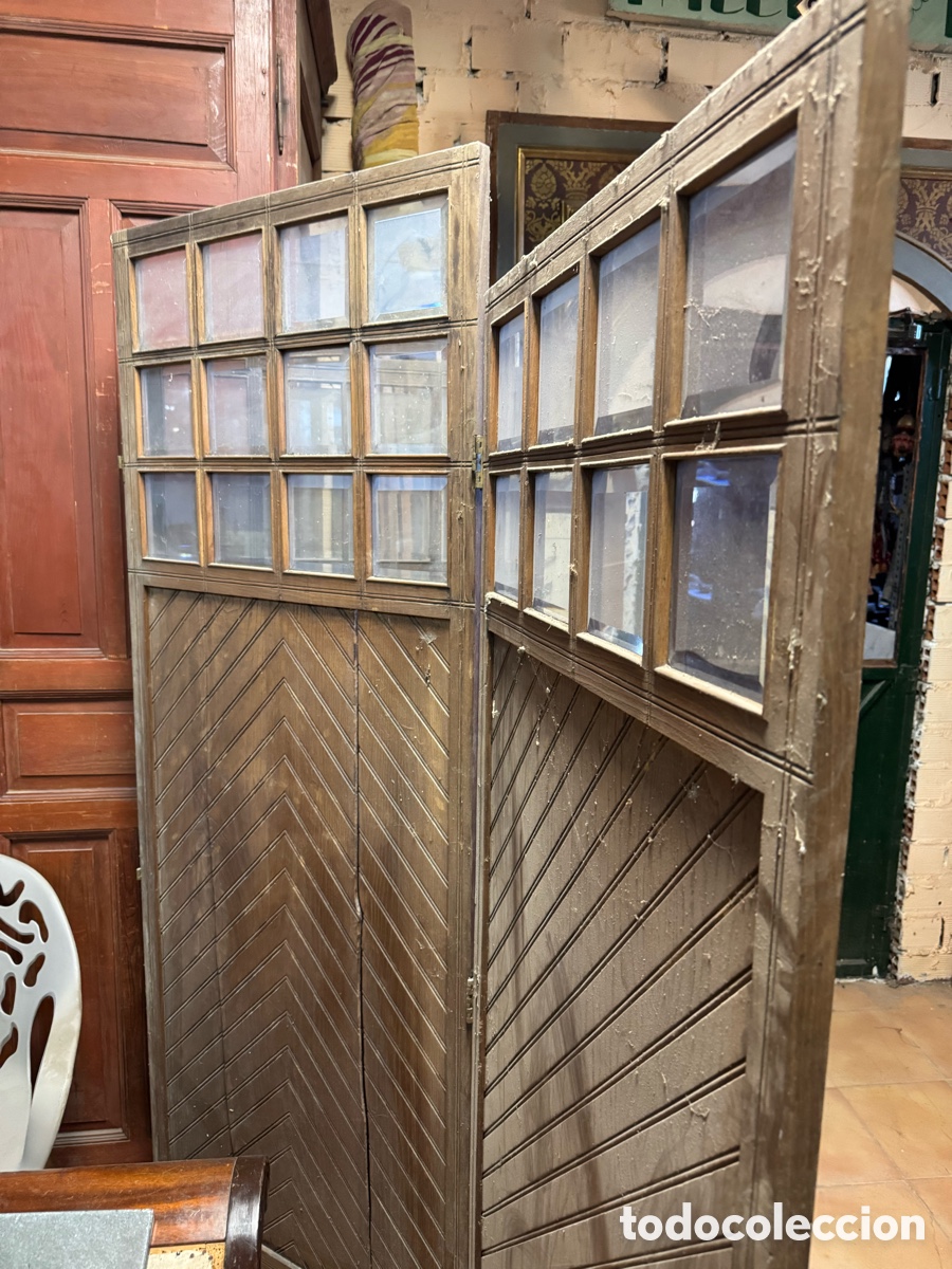Antig&uuml;edades: Gran biombo modernista en madera - Foto 4