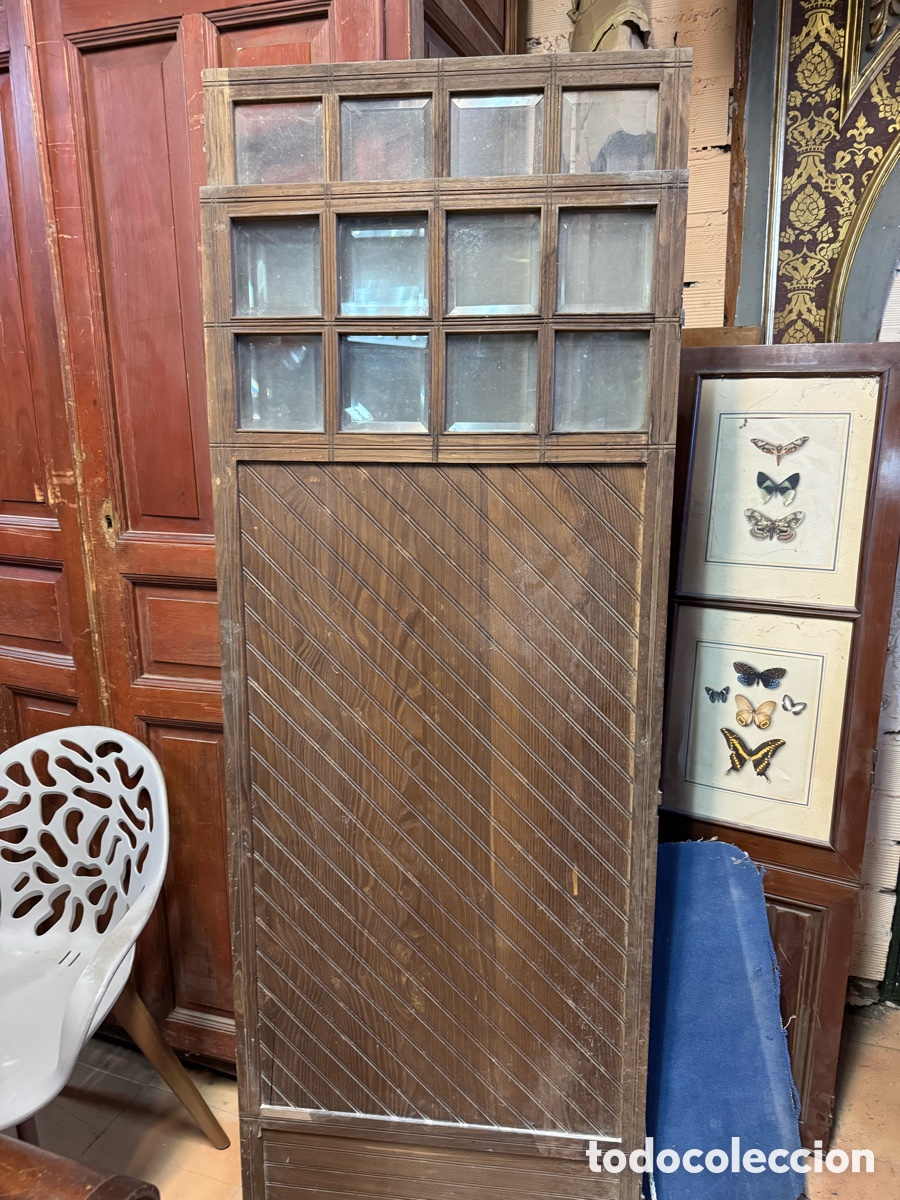 Antig&uuml;edades: Gran biombo modernista en madera - Foto 1